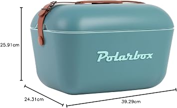 Polarbox クーラー レトロ ビーチ クーラー ヴィンテージ ピクニック ランチ ボックス バッグ ポータブル クーラー 旅行 キャンプ ハイキング 90年代スタイル アイスチェスト ミディアム 軽量 缶 ビール セルツァー ドリンク 12L オーシャンブルー