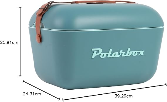 Polarbox クーラー レトロ ビーチ クーラー ヴィンテージ ピクニック ランチ ボックス バッグ ポータブル クーラー 旅行 キャンプ ハイキング 90年代スタイル アイスチェスト ミディアム 軽量 缶 ビール セルツァー ドリンク 12L オーシャンブルー