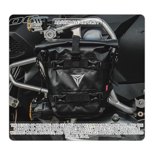 Par de Bolsas Universales para Bumper de Motocicleta Impermeables PVC para Barra de Choque Bolsa Lateral para Moto Accesorios (Negro) miniatura 6