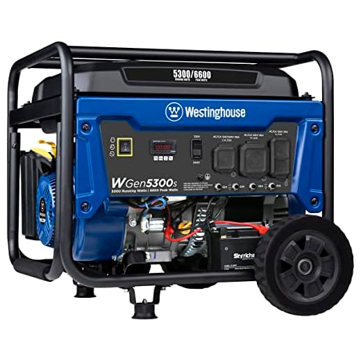 Westinghouse 5302 WGen5300s Storm Portable Generator with Electric Start and 120/240 Volt Selector 5300 Rated 6600 Peak Watts Gas Powered, CARB Compliant, RV and Transfer Switch Ready