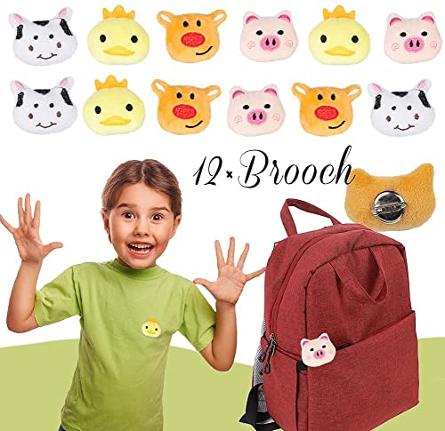 foci cozi 61 PCS Bauernhof Tier Party Gefälligkeiten Set, Scheune Party Kuh Bauernhof Schweine Halskette Armband Brosche… – Bild 6