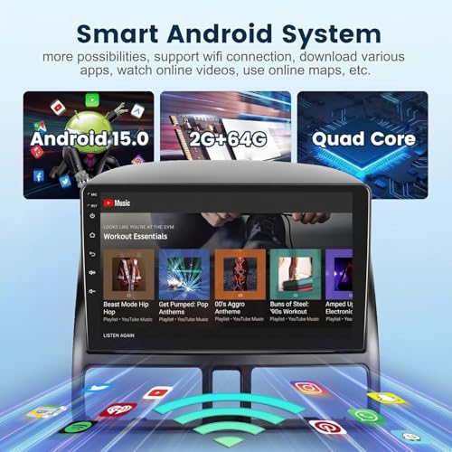 Image of Android 15 Car Stereo for Honda CRV 2002-2006, 9 Inch HD Touchscreen Radio, Wireless CarPlay Android Auto GPS WiFi Bluetooth FM /RDS SWC Dual USB HD Backup Camera 2G+64G