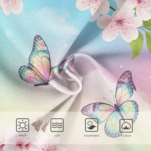 Pastel Cherry Blossoms Panties for Girls, Toddler Girl Panties, Cotton Girls Underwear, 2–8 Years3