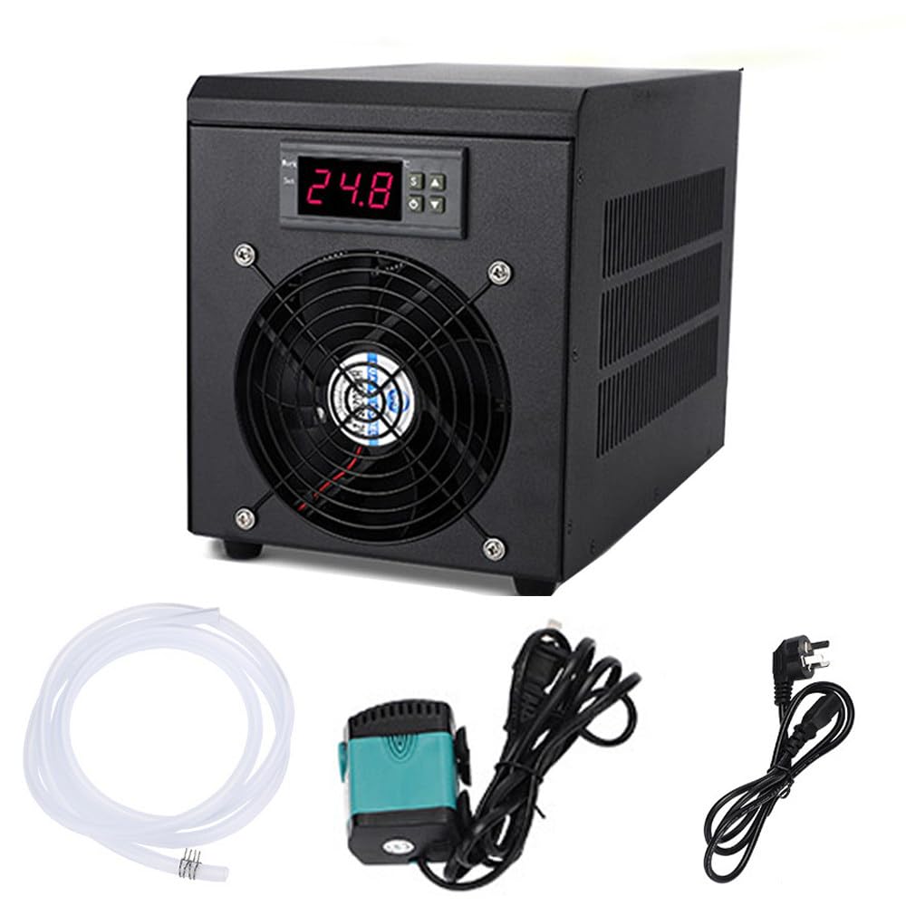 Aquarium-Kühlmaschine, Aquarium-Kühler 60L,Aquarium Kühler Für Zuhause,mit 5 W Pumpe und 2-m-Rohr, geräuscharm,for Zuhause Aquariumfisch-Garnelen
