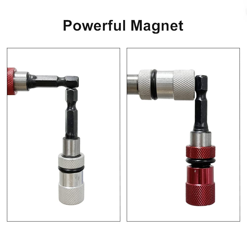 Uniwersalne przedłużenie do wiertł, Magnetyczny uchwyt na bity 1/4 cala Wkrętak 6,35 mm Z chwytem sześciokątnym Zdejmowane przedłużenie 5 szt(Red)