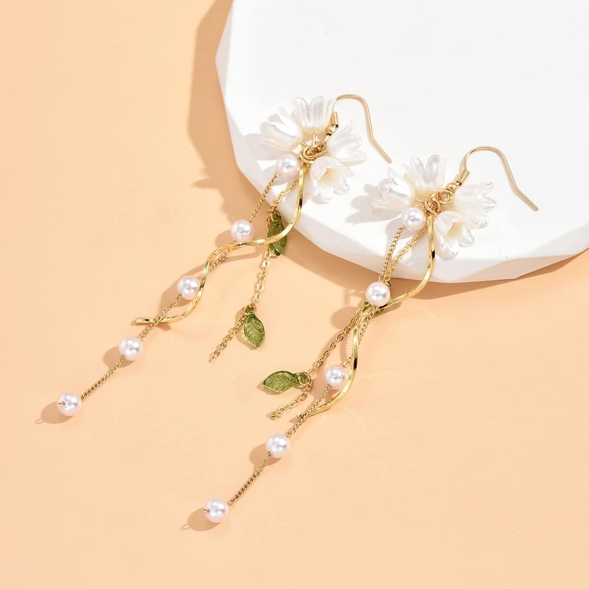 Lily of the Valley Earrings Drop Dangle Lily Earrings for Valentines Day Gifts Jewelry - Image 6