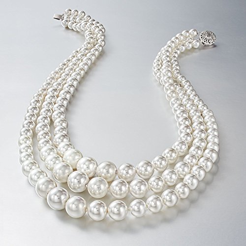 Ross-Simons 6-12mm Shell Pearl Graduated 3-Strand Necklace with Sterling Silver2