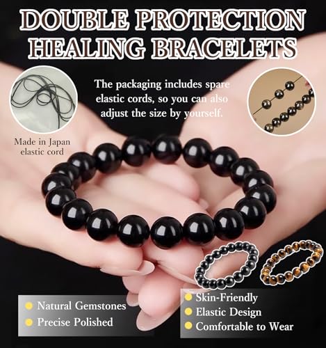 Pulseras de Cuentas Protectoras de Piedra Natural para Hombre y Mujer miniatura 3