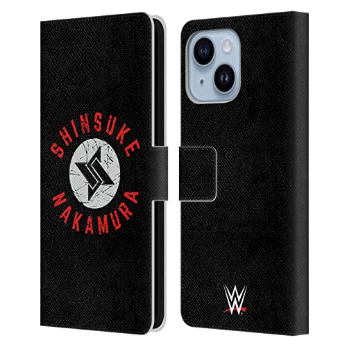 Étui portefeuille Apple iPhone 14 Plus WWE Shinsuke Nakamura housse cuir rigide protection