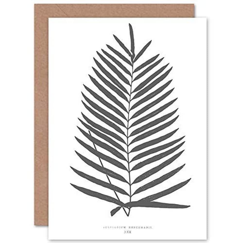 Artery8 Wildflower Botanical Fern Greeting Card - Green