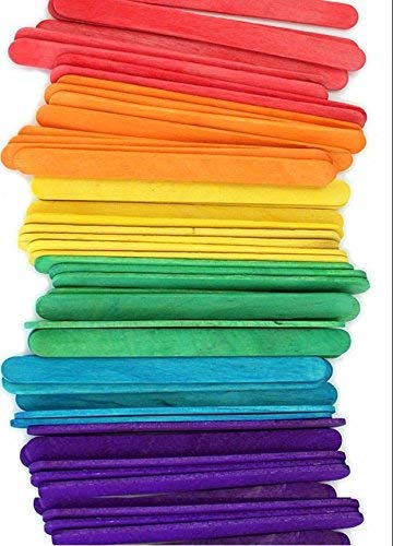 RJV Global Wooden Ice Cream Popsicle Sticks for Art and Crafts Pack of 100 Pcs Multicolored 4