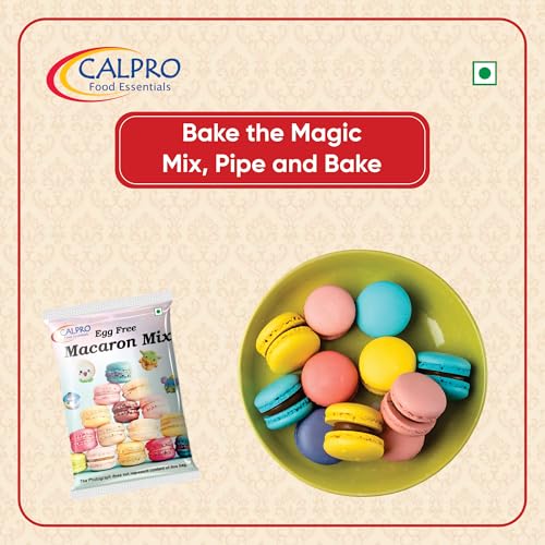 Image of Calpro Egg-Free Macaron Mix - 450G French Macarons, Made with Whey Protein Milk Solid & California Almond Powder, Taste Of Almonds! 100% Vegetarian! Chewy-And-Crusty !Quick and Easy bake