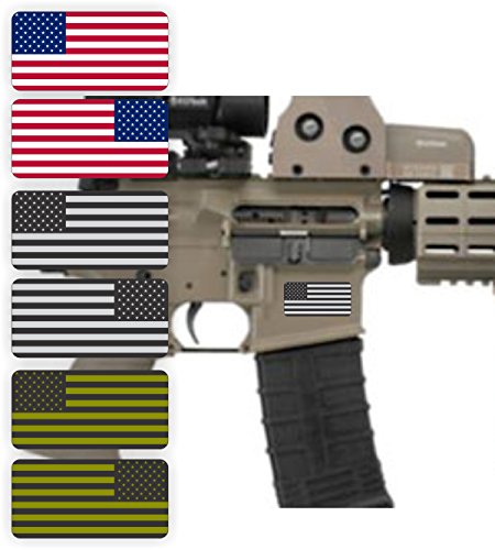 (6) AR15 Lower AMERICAN FLAG Stickers | Distressed MAG Black Ops Decals AR-15 | Motorcycle Helmet | Subdued Hard Hat, Tool Box Merica Flags USA