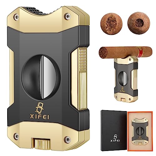 XIFEI Cigar Cutter V-Cut,3 in 1 V Cutter with Cigar Punch