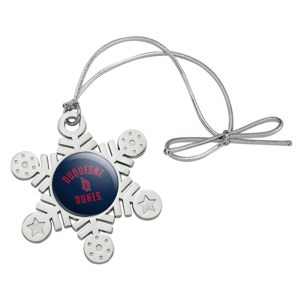 GRAPHICS & MORE Duquesne University Dukes Logo Metal Snowflake Christmas Tree Holiday Ornament