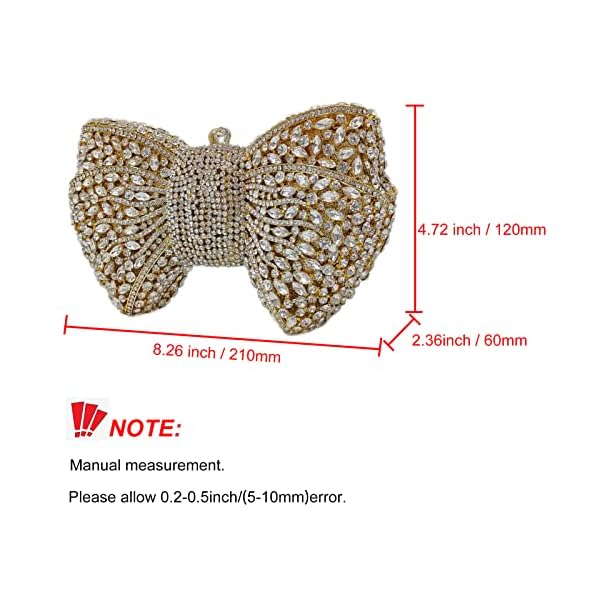 HUANG ZHUANG Bowknot Luxury Crystal Clutch Women Glitter Rhinestone Evening Bag for Party Wedding - Image 4