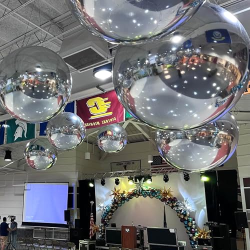 Bola Espejada Inflable 4ft/1.2m Sliver para Evento y Decoración miniatura 7