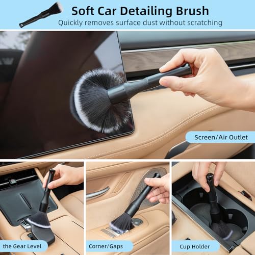 Image of TICARVE Car Interior Detailing Cleaning Kit-10Pcs Car Screen Cleaner,Clean Gel, Detailing Brush, Cleaning Tools for Car, Keyboard and Interior Cleaning
