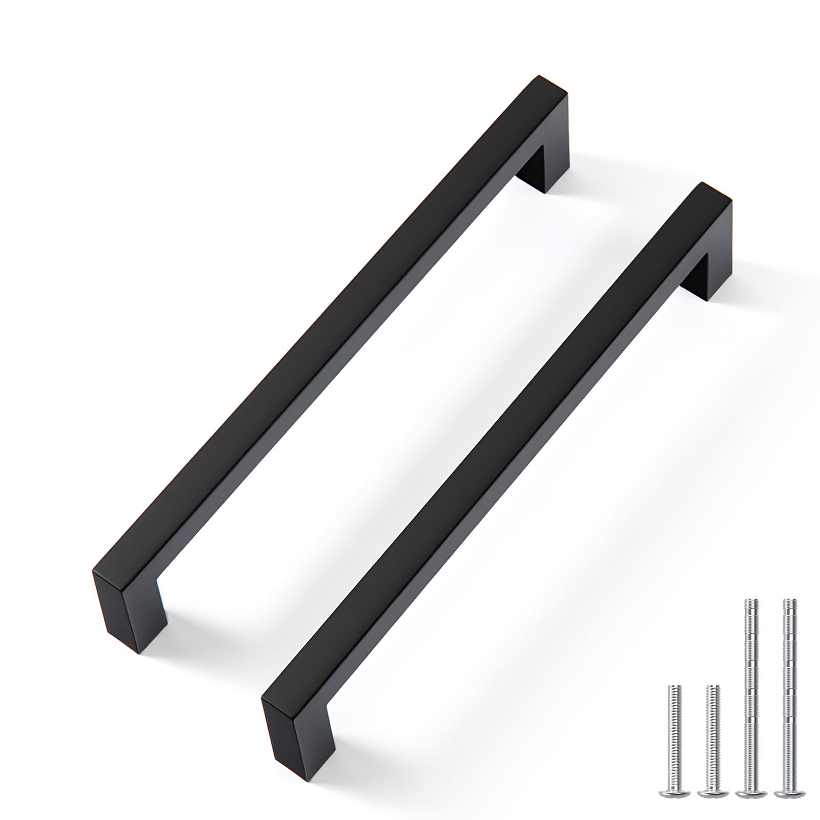 Photo 1 of Goldenwarm 10 Pack 6-1/4 Inch Solid Cabinet Handles Black Cabinet Pulls Black Drawer Pulls Kitchen Drawer Handles Zinc Alloy Dresser Hardware for Cupboard Bedroom