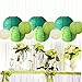 12PCS Paper Lanterns with Assorted Colors and Sizes Paper Lanterns Decorative,Chinese/Japanese Paper Hanging Decorations Ball Lanterns Lamps for Home Decor, Parties, and Weddings (Green)