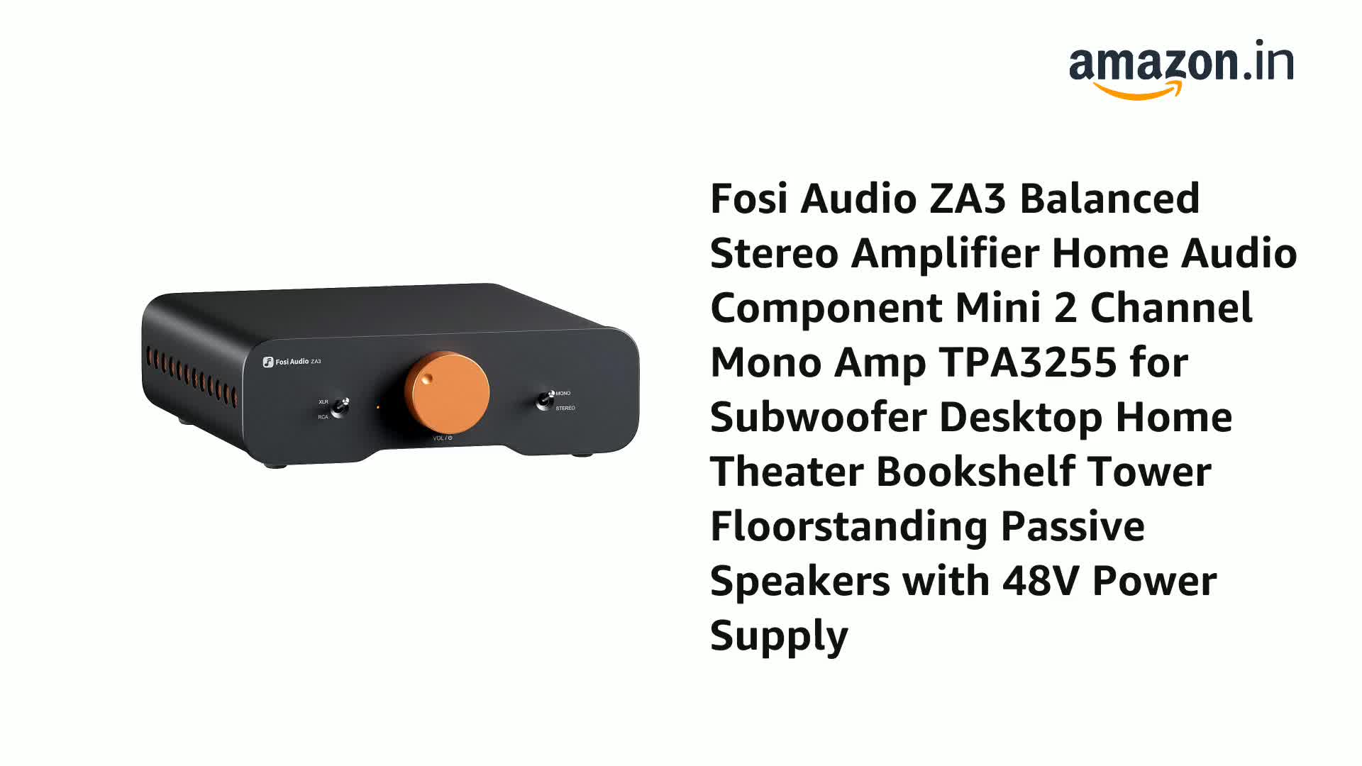 Fosi Audio ZA3 Balanced Stereo Amplifier Home Audio Component Mini