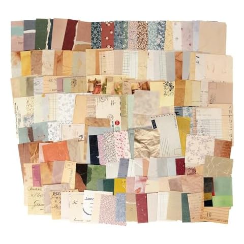 MOLNESO Scrapbook Paper 360pcs, Small Earth Tones Scrapbooking Paper for Vintage Crafts Junk Journal Supplies, Neutral Decorative Scrap Paper Sheets Material, Variety Collage Design Paper Packs Cover