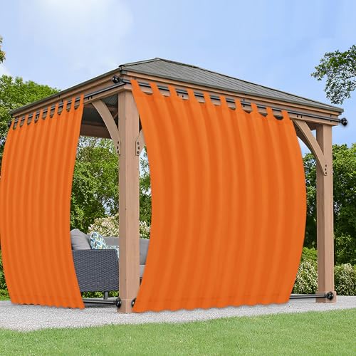 PureFit Outdoor Curtains for Detachable Sticky Tab Top Patio Waterproof – Weatherproof, UV and Fade Resistant Outside Curtains for Gazebo, Porch, Pergola, Privacy Curtain, 54 x 84 in, 2 Pane