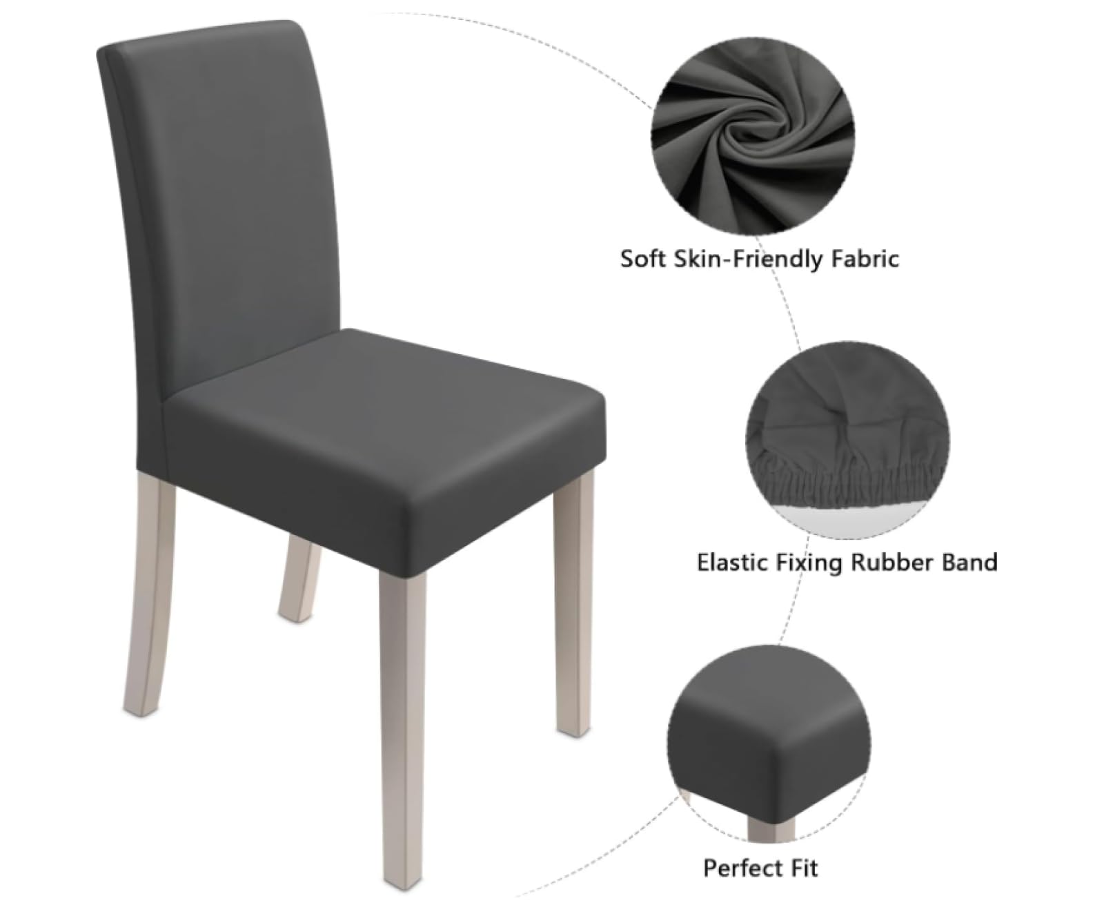 Coprisedie Rettangolo Arancione Nero Coprisedie con Schienale Lavabile Copri Sedia da Cucina Spandex Coprisedia con Schienale Estraibile Universale Copri Sedie Soggiorno 8 Pezzi