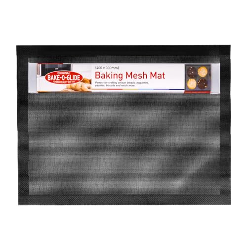 Bake-O-Glide SILBREAD01 Baking Mesh Mat, Woven Glass Fabric Coated in Silicone, Black