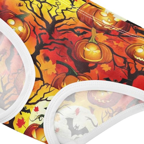 Joisal Print Toddler Underwear Floral 2t Cotton Cute Panties Girl Halloween Lantern Pumpkin Bats Briefs Undies Kids4