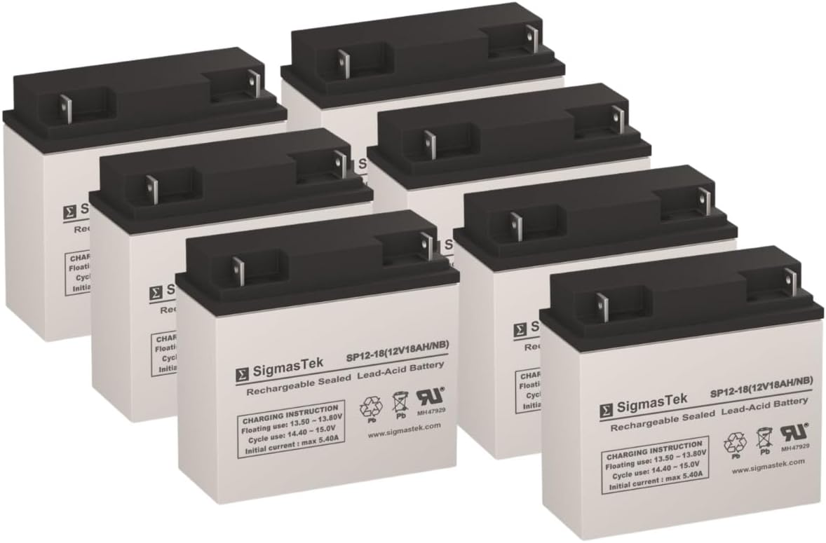 12 Volt 18 AH Rechargeable Sealed Lead Acid Battery by SigmasTek (2 Pack)