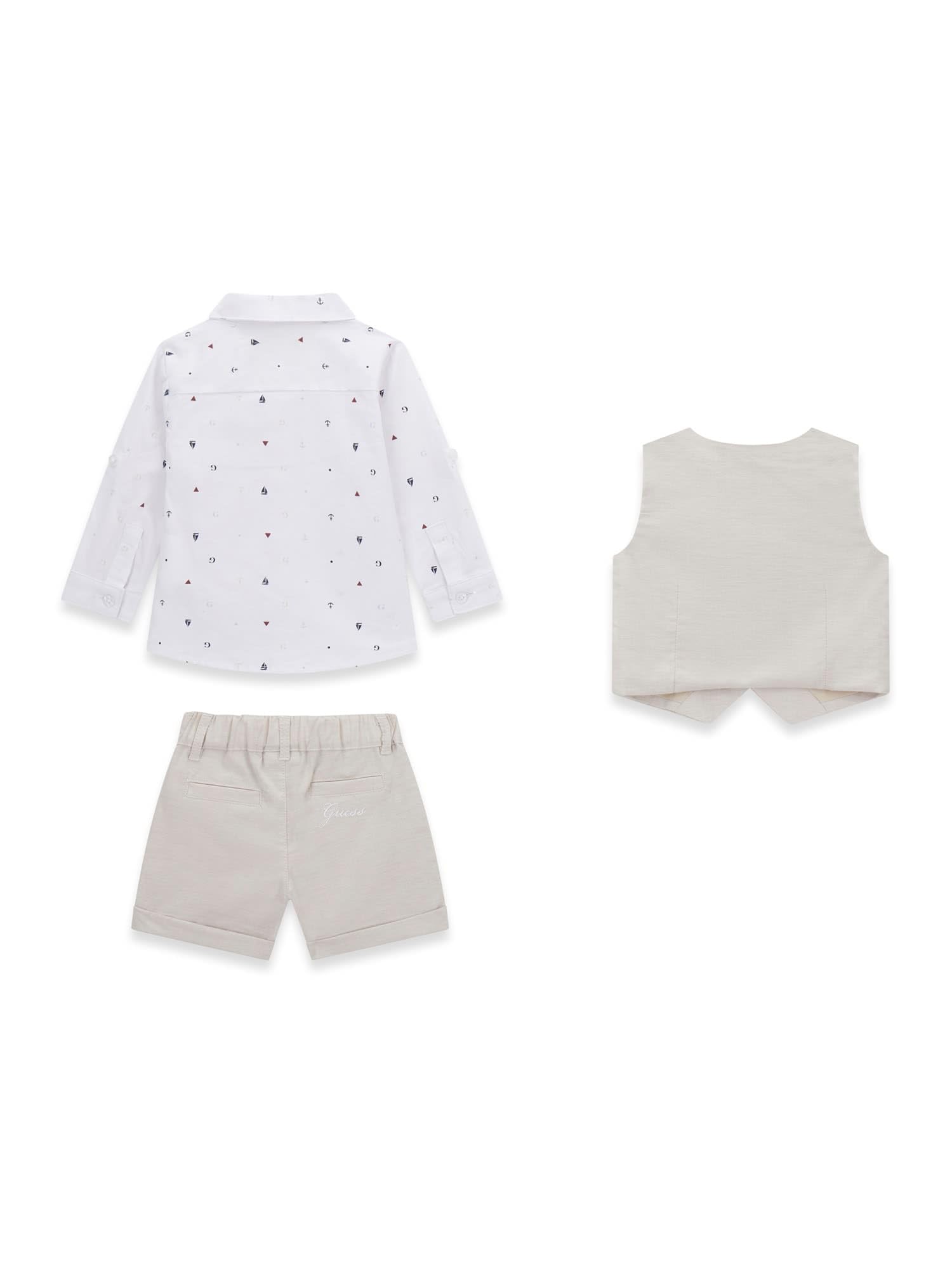 GUESS Langärmeliges Shirt, Weste und Shorts, 3-teiliges Kleidungsset für Babys und Kinder