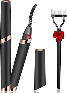 Heated Eyelash Curlers, Electric Eyelash Curlers, Rechargeable Lash Curler with Eyelash Comb for Makeup Natural Curling Eye Lashes and 24 Hours Long Lasting - Black 2023 Updated Model