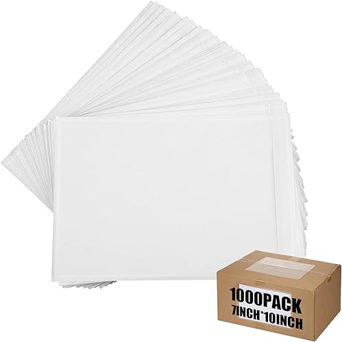 Geetery 1000 sobres de lista de embalaje de 7 x 10 pulgadas, fundas transparentes autoadhesivas para etiquetas de envío, bolsas para envíos a