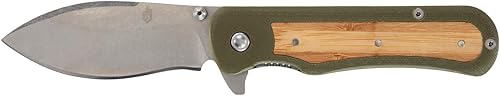 Gerber Gear Confidant - Cuchillo de bolsillo EDC, cuchillo plegable de borde liso de 3.2 pulgadas, verde OD y bambú