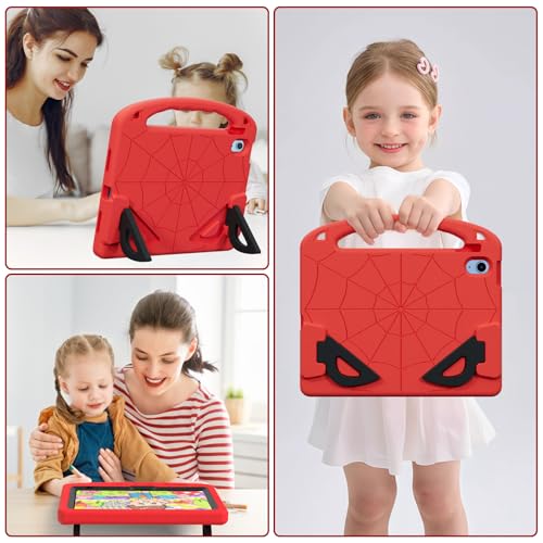 Coque iPad A16 2025 protège écran enfant pour dessiner et voyager en rouge - 7