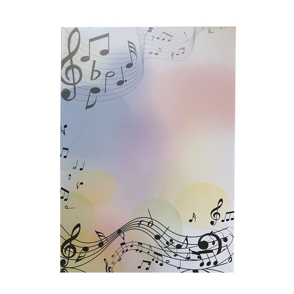 Briefpapier mit Umschlag als Set, DIN A4 Naturpapier und DIN C6 Briefumschläge inkl. Geschenkmappe (Musik+DL05, 250er Set)