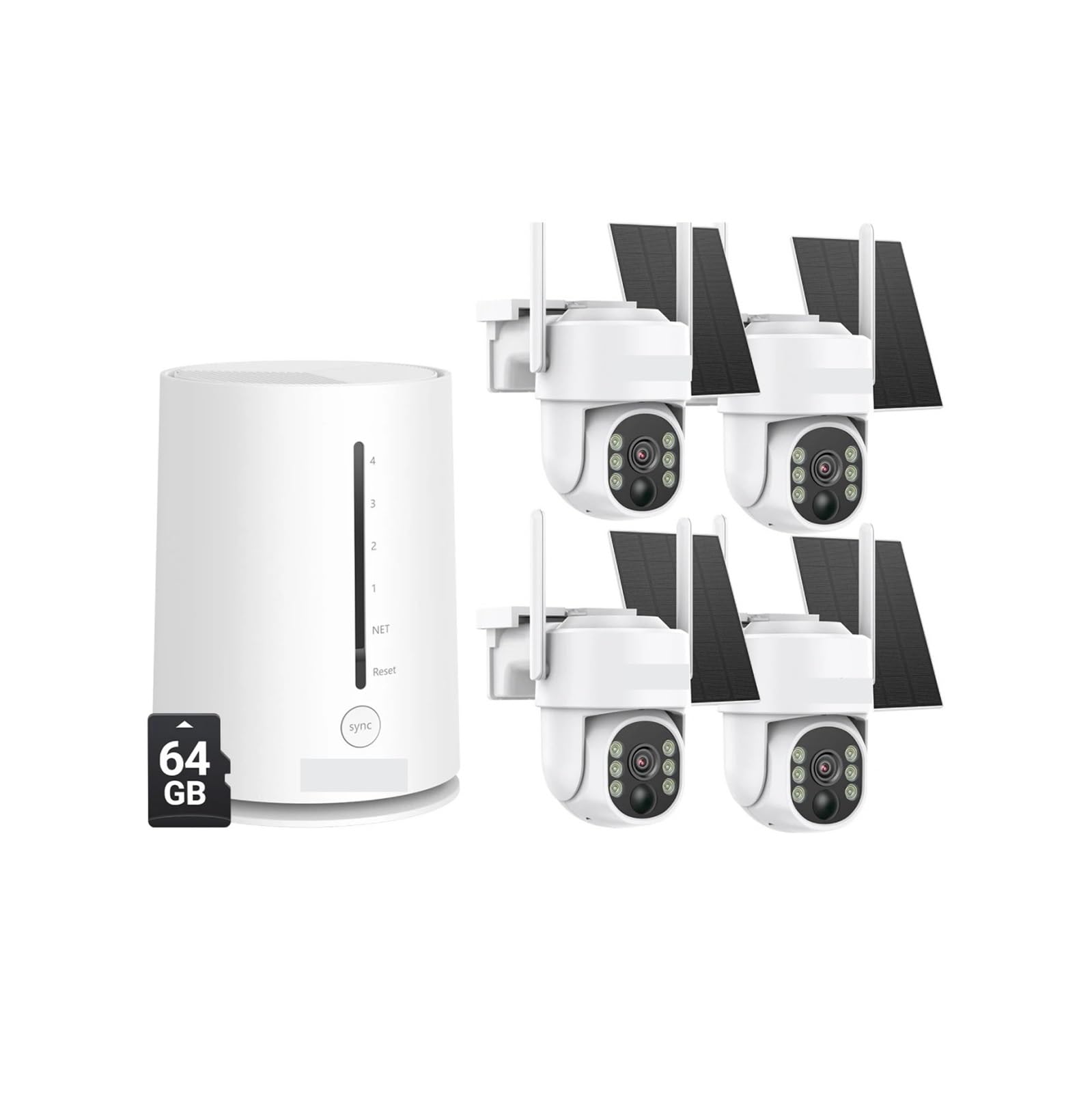 Kit WiFi PTZ Solaire 4CH 4MP(with 64GB Card)