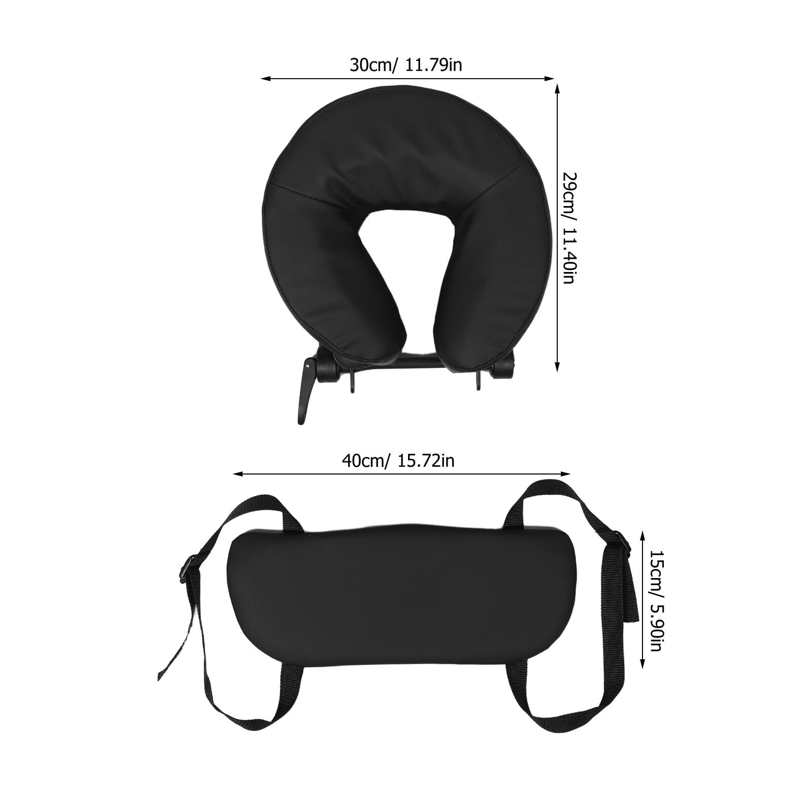 Toyvian Coussin Facial pour Table de Massage, Oreiller de Massage Facial Ergonomique en Pu Pvc et Éponge, Noir, pour Spa et Salon de Beauté, Appui-tête Visage