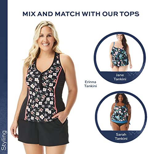 BEACH HOUSE April Swim Shorts with Inner Briefs — Quick Drying Women's Board Shorts Sizes 4-24 Plus4