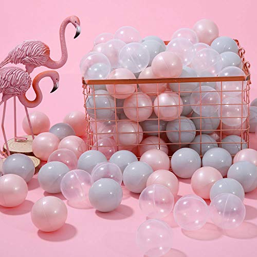 PlayMaty Play Ball Pit Balls- 2.36 Inches Pearl Pink Plastic Phthalate & BPA Free Ocean Ball Crush Proof Stress Balls for Toddlers and Kids Add to Playhouse Pool Ball Pit Accessories(70 Balls) - Thumbnail 4