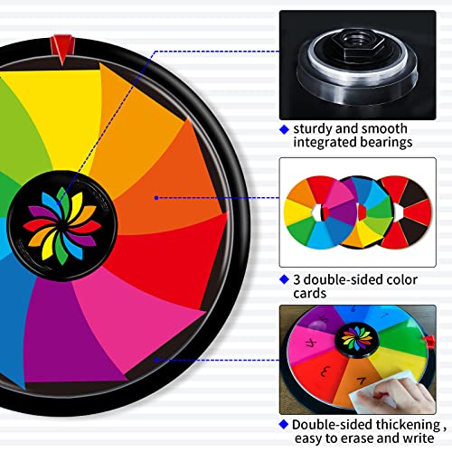 Qcfdlcx 12 Inch Table Spinning Wheel, 3 Double-Sided Slot Color Prize Wheel,For Fortune Game,Trade Show， Holiday Activities, Party Pub,Carnival #TOP2