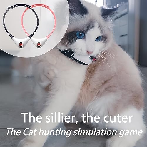 Elektrisches Intelligentes Halsband für Kätzchen, Tragbares Interaktives Katzenspielzeug, Amüsantes Automatische Katzenhalsbandspielzeug mit LED-Leuchten, Haustiere Katzen Übungsspielzeug (Schwarz)