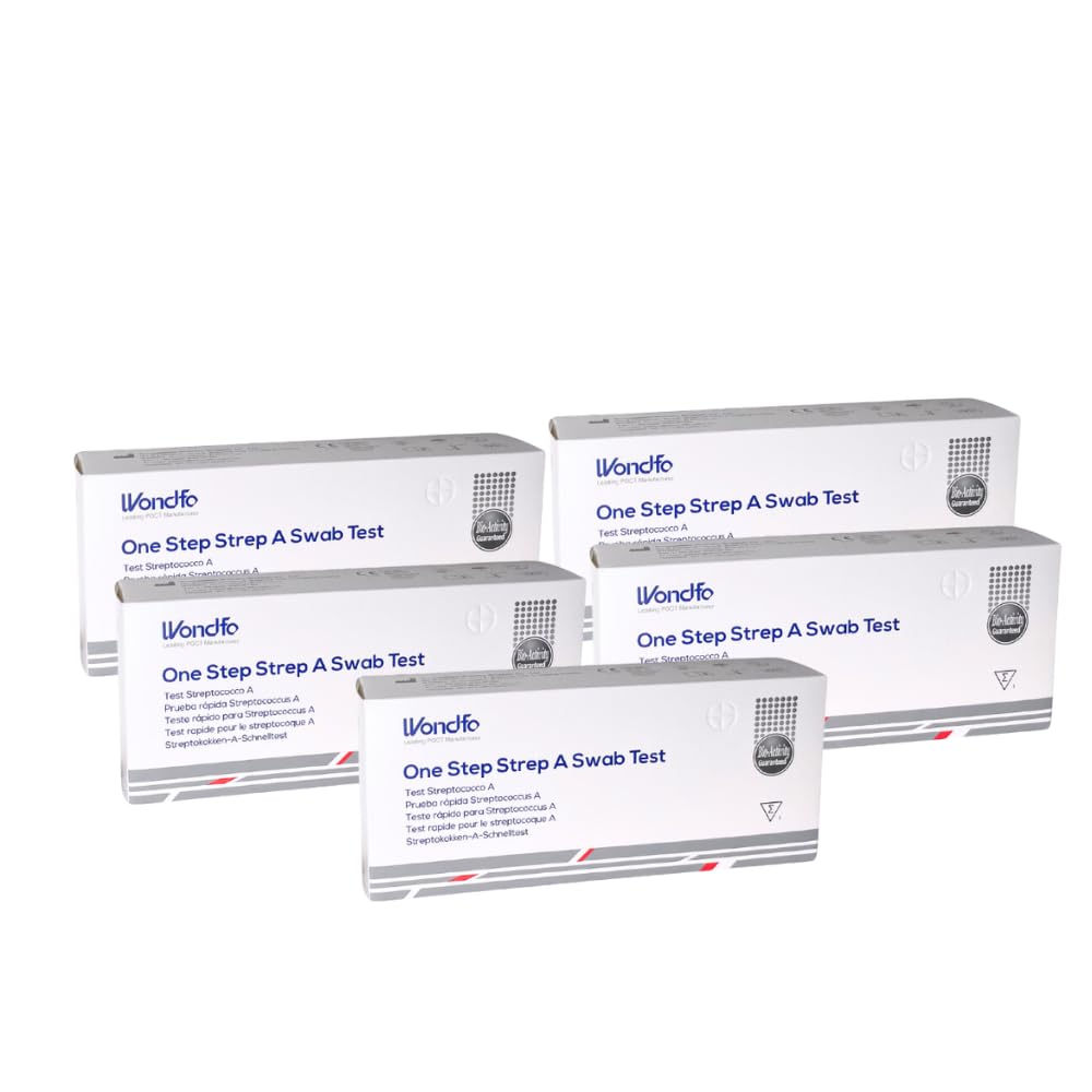 Gef Medica® 5x Test Streptococco A Rapidi – Tamponi Faringei 10 min | Famiglia, Sensibilità >99%, Kit Completo CE