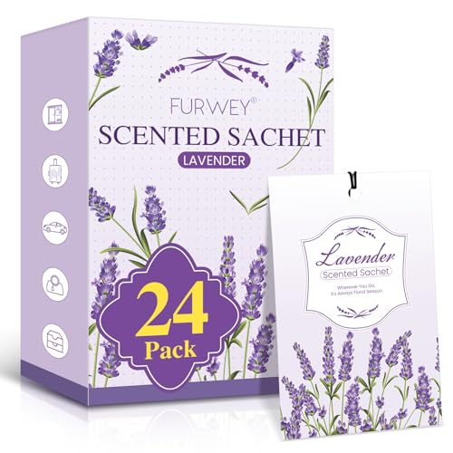 Image of FURWEY 24 Packs Lavender Scented Sachets, Long Lasting Sachet Bag