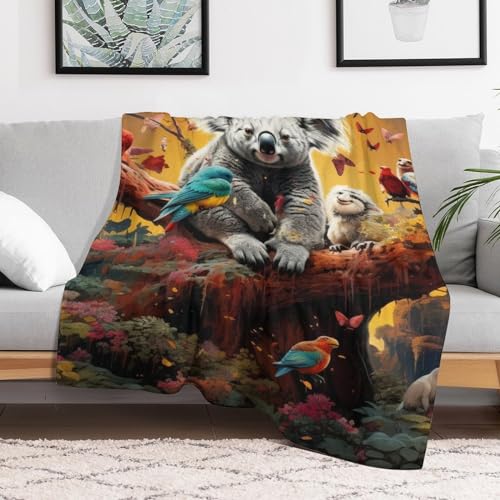 Manta de koala para sofá en forro polar de franela suave y colcha ligera de 130x150 cm 3