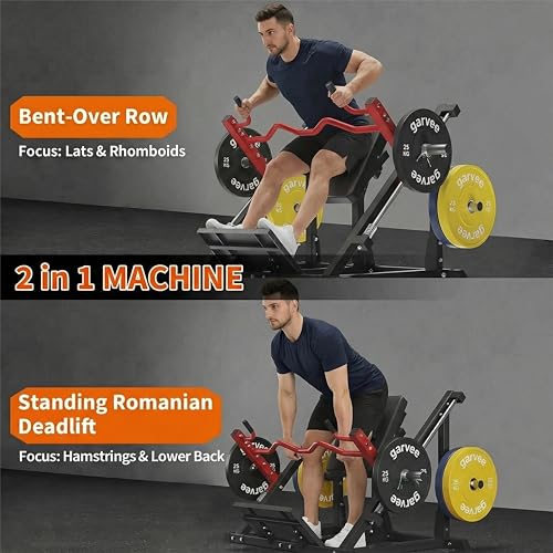 Image of Linear Row Machine for Home Gym, Back Workout Machine with Plate-Loaded Smith Row, Workout Equipment Strength Training Upper Body Machines