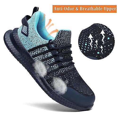 Image of Steel Toe Shoes for Men and Women Comfortable Lightweight Work Safety Shoes Puncture Proof Slip Resistant Indestructible Sneakers Construction Work Utility