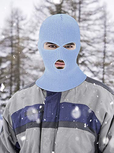 Image of SATINIOR 3 Holes Ski Mask Full Face Cover Outdoor Balaclava Winter Knitted Neck Gaiter for Halloween Sports Cycling