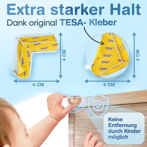 ADLERSFELD® 48x Eckenschutz Baby - (Mit Kleber von TESA) Kantenschutz Baby - Weich & Stoßfest - Extra starker Halt - Eckenschutz… – Ansicht 6